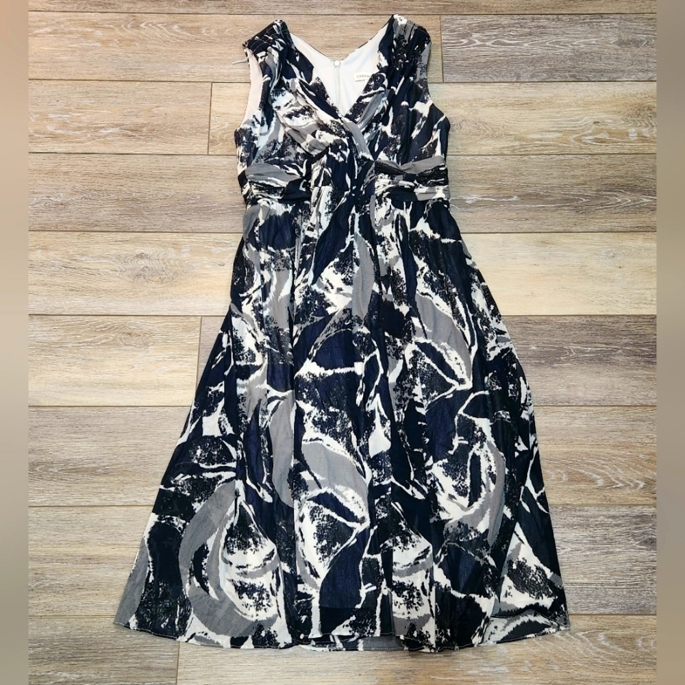 Coldwater Creek floral vneck sleeveless flowy midi dress